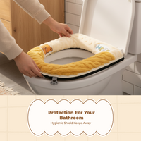 Plush Toilet Seat Cover, Thick, Cleanable, Non-Slip, Warm