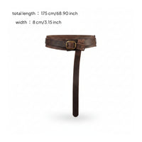 Clothing Accessory Wide Leather Waist Belt Long-Lasting Rectangular Buckle