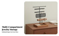 Necklace and Earring Holder Large Capacity Jewelry Stand with Band Tray Accessory Rack Easy Assembly Household Storage for Women