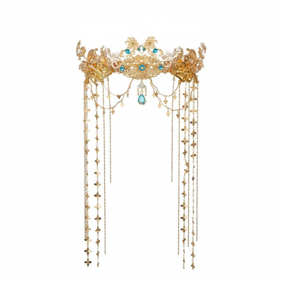 Traditional Chinese Hair Crown Exotic Design Traditional Chinese Headdress Grotto Design Tiara Intricate Filigree Ancient