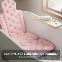 Full Full-Length Bathtub Pad Soft & Comfortable Non-Slip Bathtub Mat Spa Bath Mat Breathable Material Ergonomic Bath Lounger