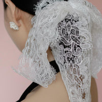 French Design Hair Barrette Elegant Design Long Tail Lace Bow Statement Piece