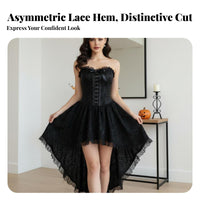 2 Pieces Strapless Corset Dress with Lace Shrug Flared Bell Sleeves for Teens