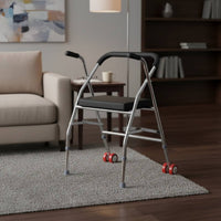 Rollator Mobility Aid Foldable Wheeled Mobility Aid Anti-Slip Handles