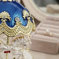 Display Jewelry Box Rhinestone Decorated Hand Painted Enamel Trinket Box Gift Idea Decorative Item for Desktop, Dressing Table, Vanity
