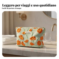 Floral Makeup Bag Large Capacity Embroidered Floral Makeup Bag Portable