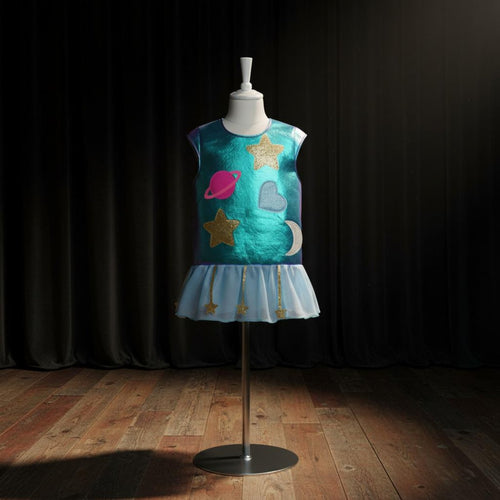 Alien Robot Costume Tulle Skirt Feature Alien Costume Set Kids Shiny Cosplay Suit Soft and Lightweight for Role-Playing