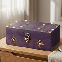 Vintage Wooden Jewelry Box Dustproof for Bedroom