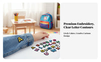 Decorative Embroidered Letter Applique Versatile Embroidered A-Z Letters for Crafters, Students, School Uniforms, Backpacks, Hats