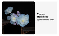 Lustrous Bead Lotus Crown Vintage Design Traditional Chinese Attire Hair Accessory Gauze Flower Headdress Celestial Ancient