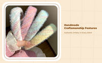 Nylon Hair Bows, Soft Headbands, Kids Rainbow Plush