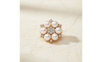 Pearl Rhinestone Flower Button Elegant Design Clothing Embellishment