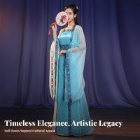 3 Pieces Folklore Ological Character Outfit Wide Sleeves Stage Performance Costume Ancient Chinese Fairy Costume Flowing Design