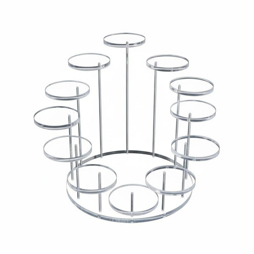 Multi Tier Display Stand Versatile Use Round Cupcake Stand for Trade Exhibition