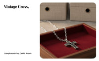 Intricate Pattern Vintage Cross Charm Engraved Engraving S Vintage Charm Necklace Meaningful Gift for Young Adults, Women, Home Decor