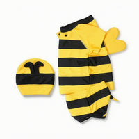 Swim Outfit with Cap Short-Sleeve Swimwear Comfortable for Beach, Kids, Toddlers