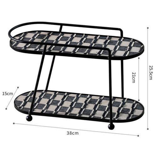 Cosmetic Display Rack Wrought Iron Frame Vanity Countertop Organizer Space Saving Skincare Storage Shelf for Women, Dressing Table, Bedroom