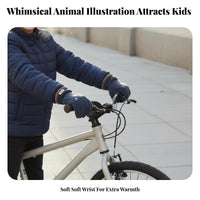 Warm kids' Winter Gloves Soft and Comfortable Fleece Lined children's Gloves Skin-Friendly for Boys, Parents, Cycling, Cold Weather, Outdoor