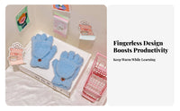 Solid Color Flip Top Fleece Gloves Warm and Thick Convertible Fingerless Gloves Texting Friendly for Students, Kids, Writing, Typing, School