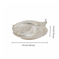 6 Pieces Peacock Tray Engraved Design 2 Compartment Serving Plate Vintage Design