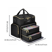 96 Bottle Nail Organizer Multi Layer Nail Polish Organizer Bag Zippered