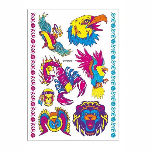 Feathered Creature Halloween Fluorescent Limb Skin Decal Sticker, Creative 3D