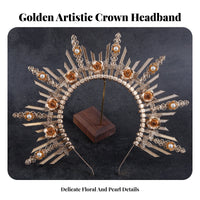 Elegant Radiant Headband Regal Aesthetic Radiant Crown Celestial Headpiece Ornate Design Medieval Cosplay Crown Lightweight