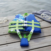 Kids Life Jacket Front Zipper Swim Aid Vest Cute Print for Snorkeling