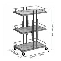 Gold Beauty Salon Trolley Elegant Design 3 tiered Salon Trolley Anti-Fall Guardrails 3 tiered Rolling Cart for Nail Technicians, Hair Stylists