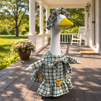 Porch Goose Costume Pastoral Design Goose Statue Dress Set Flower Embellished