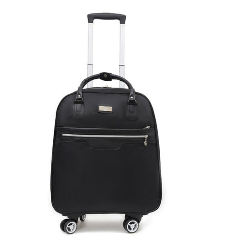 Telescopic Handle Wheel Trolley Bag Lightweight Oxford Cloth Rolling Luggage Wear Resistant for Students, Men, Short Trips, Airports