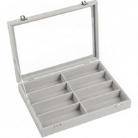 8 Slot Eyeglasses Box Divided Compartments Glasses Storage Holder