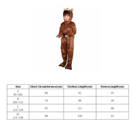 Kids Bear Costume Comfortable Fit Brown Bear Jumpsuit All Seasons Wear for Girls