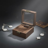 Vintage Watch Display Box Sturdy Wood Construction Wooden Watch Box Cushioned Wristwatch Holder Dustproof Particle-Resistant