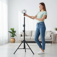 Two Phone Tripod Foldable Design Multi Phone Stand Portable for Selfie Photos