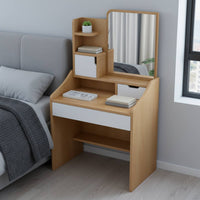 Makeup Vanity with Storage Space Saving Design for Small Apartment, Women, Teens