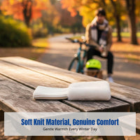 Korean Style Flip Cover Half Finger Gloves, Knitted Plush, Windproof, Autumn Winter, Cycling