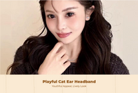 Cute Cat Ear Headband, Soft Plush, Women, Non Slip, Face Washing