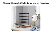 Jewelry Display Stand Sturdy 4-Tier Jewelry Rack Earring and Necklace Holder Saves Space Individual Accessory Storage