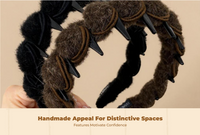 Plush Wavy Headband for Women, Thick, Non-Slip