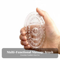 Oval Skin Scrubber Deep Cleansing Head Massager Ergonomic Grip Wet and Dry Massage for Gentlemen, People with Dandruff, Spa