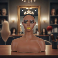 PVC Mannequin Head Smooth Surface Female Mannequin Head Ear Holes for Salons, Salon, Studio