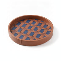 Stitched Detail Multifunctional Decorative Storage Tray Braided Organizer Tray