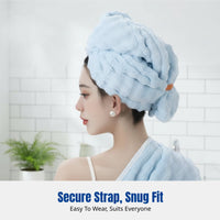Thickened Textured Coral Fleece Hair Drying Cap, Turban, Quick-Dry Towel Hat, Soft Wrap