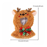 Christmas Reindeer Cloak Set Festive Reindeer Hood Cape Cute Fuzzy Trim Horned Hood Hat Outfit for Photo Prop