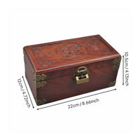 Wooden Jewelry Box Solid Wood Vintage Design Jewelry Case With Lock for Bedroom