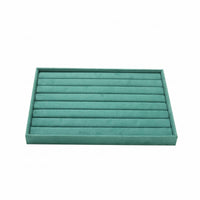 Jewelry Display Tray Green Accessory Storage Shallow