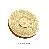 Bagua Luopan Portable Brass Feng Shui Compass Antique Design Bagua Compass Disc for Travel