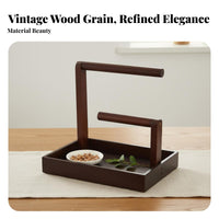 Multi-Functional Wooden Bracelet Holder with Tray Space-Saving Crossbar Jewelry Stand Easy Assembly for Dressing Table, Craft Exhibition