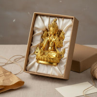 Alloy Buddha Statue Collectible Small Tibetan Buddha Statue Gilt Lotus-Born Figurine Intricate Designs for Buddhists, Home Altar